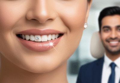 Swarovski dental crystals, Safe tooth gems Ludhiana, Bridal tooth jewelry, Non-invasive dental aesthetics
